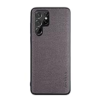 Fashionable and Comfortable Touch Fabric Thin Phone case PU+PC Beautiful Protective case for Samsung Galaxy S21 Ultra S23 S22 Plus S20 FE S10E S10 LITE 5G Back Cover(Dark Grey,Samsung S21)