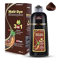 MEIDU Dark Brown Hair Dye Shampoo Instant Hair Color Shampoo - Hair Dye Shampoo 3 In 1 For Gray Hair Coverage Herbal Ingredients For Women & Men 500ml