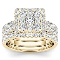 10k Yellow Gold 2ct TDW Diamond Engagement Ring Set (H-I, I2)