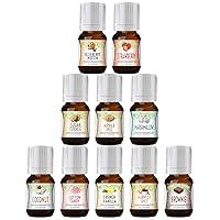 Good Essential Sweet Scents Fragrance Oil Set - 10 Pack Bulk Holiday Gift Oils for Aromatherapy Diffusers, Candle and Soap Making - Vanilla, Coconut, Sugar Cookie, Cotton Candy, Fall Spice and More