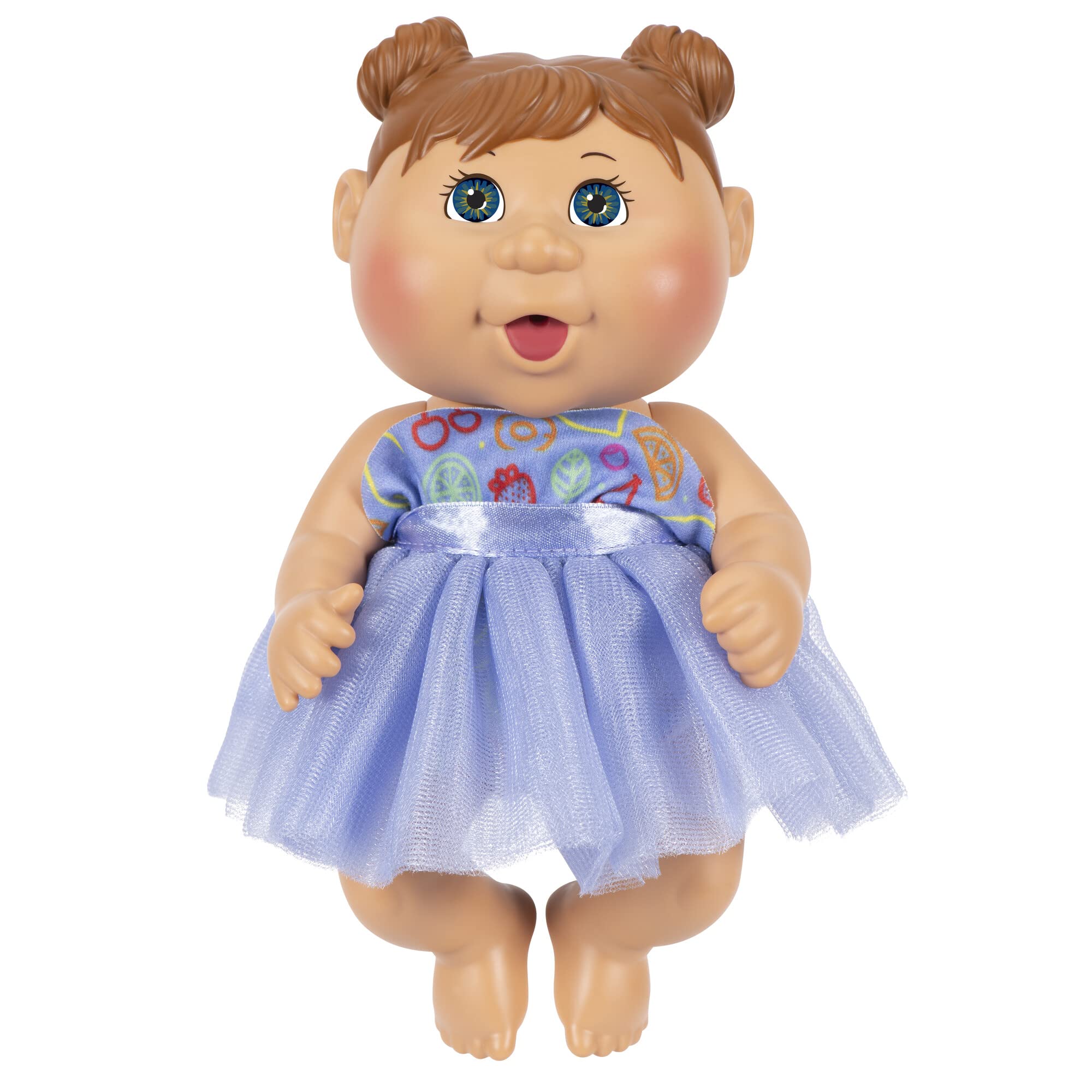 Cabbage Patch Kids Deluxe Tiny Newborn - 9 Inch CPK Doll - Sweet Treats (Brunette, Hazel Eyes) - Drink & Wet - Includes Pink Popsicle, Pineapple Bottle, Removable Diaper - Grow Your Cabbage Patch