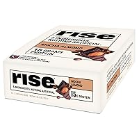 Rise Whey Protein Bars - Mocha Almond | Breakfast Bar & Protein Snack 15g Protein 4g Fiber Just 5 Whole Food Ingredients Gluten-Free Soy Free
