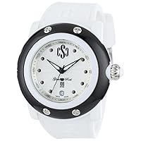 Glam Rock Women's GR62009 Miami Beach Silver Dial White Silicone Watch