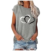 Oversized T Shirts for Women Couples Gifts Mock Neck Blouses Date Vintage Short Sleeve Tee Shirts for Women