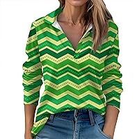 t Shirts for Women Spring and Autumn Tops V-Neck St. Patrick's Day Printed Casual Fashion Tops T-Shirt