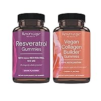 Reserveage Beauty- Resveratrol Gummies 100 mg, Antioxidant Supplement for Heart Health 60 Gummies & Vegan Collagen Builder Gummies - Cherry with Astaxanthin 60 Gummies