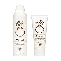 Sun Bum Mineral Spf 30 Sunscreen Spray and Spf 50 Lotion Vegan and Reef Friendly (octinoxate & Oxybenzone Free) Broad Spectrum Zinc Sunscreen With Uva/uvb, 2 Count