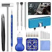 Watch Repair Kit, for Watch Battery Replacement & Watch Band Adjustment & Watch Cleaning, Watch Wrench Back Remover, Watch Case Opener, Watch Screwdriver, Watch Link Removal Tool