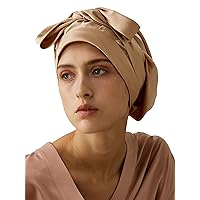 LilySilk 100% 22MM Pure Mulberry Silk Sleep Cap Womens Silk Bonnet for Sleeping & Hair Care Night Hair Wrap Elastic