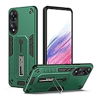 Phone Case Case for Oppo A78 5G Case Heavy Duty Shock Absorption Full Body Protective Case TPU Rubber and Hard PC Phone Case Cover with Retractable Hand Strap Case (Color : Dark Green)