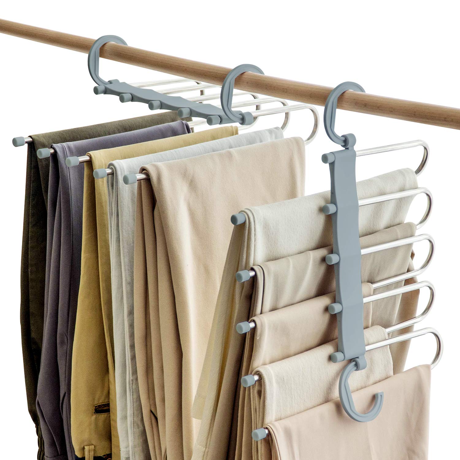 10 Pack Pants Hangers, Space Saving Skirt Hangers With 360° Swivel Hooks,  Adjustable Clip Hangers, Coat Clothes Jeans Dksfjkl