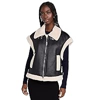 [BLANKNYC] Womens Vegan Leather and Sherpa Vest