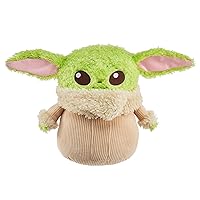 Mattel Star Wars Grogu Plush 12-inch Toy Figure, Soft 'n Fuzzy Character Doll with Sounds, Press Hands to Activate
