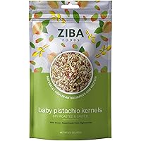 Ziba Foods Wild-Grown Baby Pistachio Kernels | Non-GMO, Vegan, Gluten Free Snack, Nuts | Wild Grown, Dry Roasted & Salted | Healthy, Delicious Snack, 5.3 oz