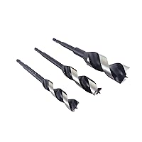 Wood Owl 00707 3 Piece Set OverDrive Fast Boring Ultra Smooth Auger Brad Point Boring Bits Containing the Following Sizes 5/8”, 3/4” and 1”