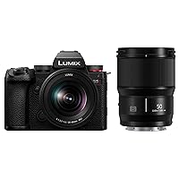 Panasonic LUMIX S5II Mirrorless Camera, 24.2MP Full Frame with Phase Hybrid AF, Active I.S. Technology, Unlimited Recording with 20-60mm F3.5-5.6 and 50mm F1.8 L Mount Lenses - DC-S5M2WK