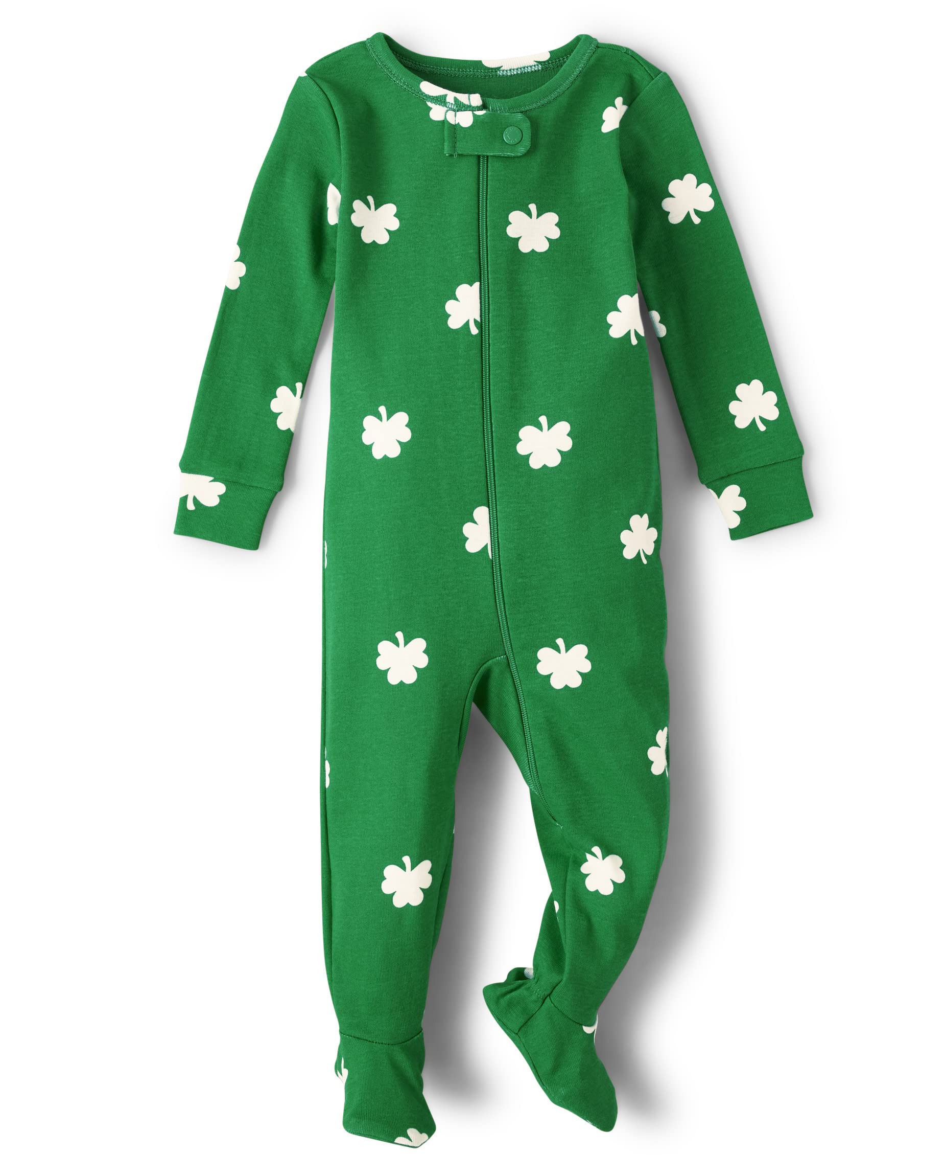 The Children's Place baby-boys And Toddler Long Sleeve Zip-front One Piece Footed Pajama Snug Fit 100% Cotton