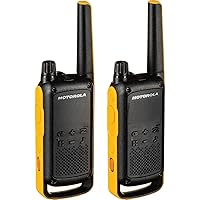 Portable FRS, T470, Talkabout, Two-Way Radios, Emergency Preparedness, Rechargeable, 22 Channel, 35 Mile, Black W/Yellow, 2 Pack