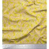 Soimoi Viscose Chiffon Fabric Artistic Leaves Print Fabric by Yard 42 Inch Wide