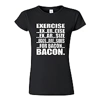 Junior Exercise Eggs are Sides for Bacon Black Junior T-Shirt