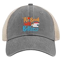 The Book was Better Hat for Womens Baseball Caps Low Profile Washed Hiking Hats Cotton