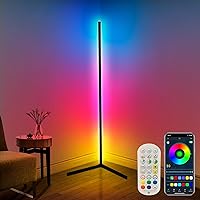 Corner Floor Lamp,65” Color Changing LED Floor Lamp with Music Sync,Modern Mood Lighting Corner Lamp with Remote & App Control, Creative DIY Mode & Timing,RGB Floor Lamp for Living Room Gaming Room