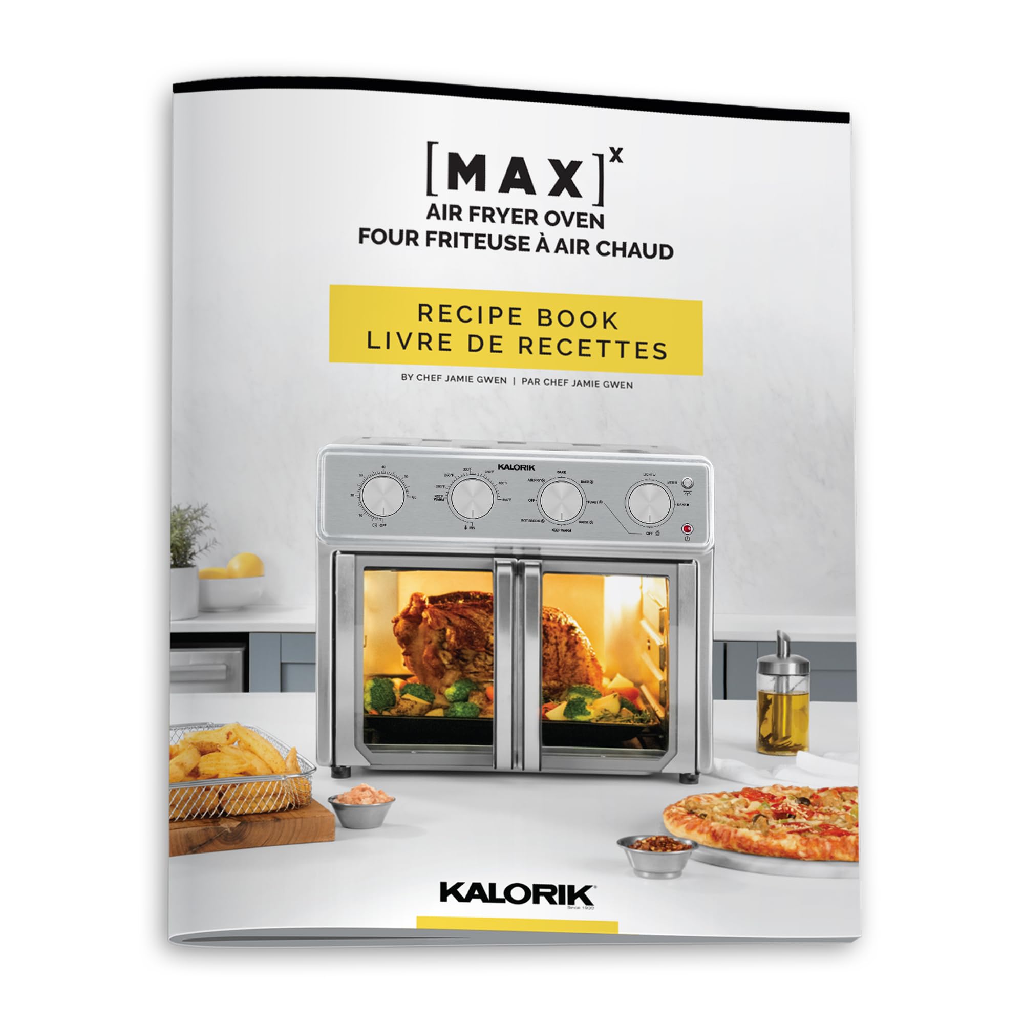 Kalorik MAXX® Air Fryer Oven, 26 Quart 9-in-1 Countertop Toaster Oven and Air Fryer Combo - Fry, Bake, Roast, Rotisserie, & More, 7 Easy-to-Clean Accessories, 1700W, Stainless Steel, AFO 47267 OW