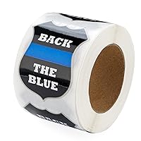Police Support Back The Blue Badge Stickers - Blue Lives Matter Support Stickers (250 Stickers)