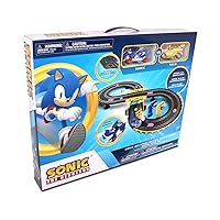 NKOK Sonic & Tails RC Slot Car Set Race Set Vehicle, Black, Cars Rase on Figure-8 Track, Features a Lap Counter, Perfect Item for Kids, Ages 5 and up