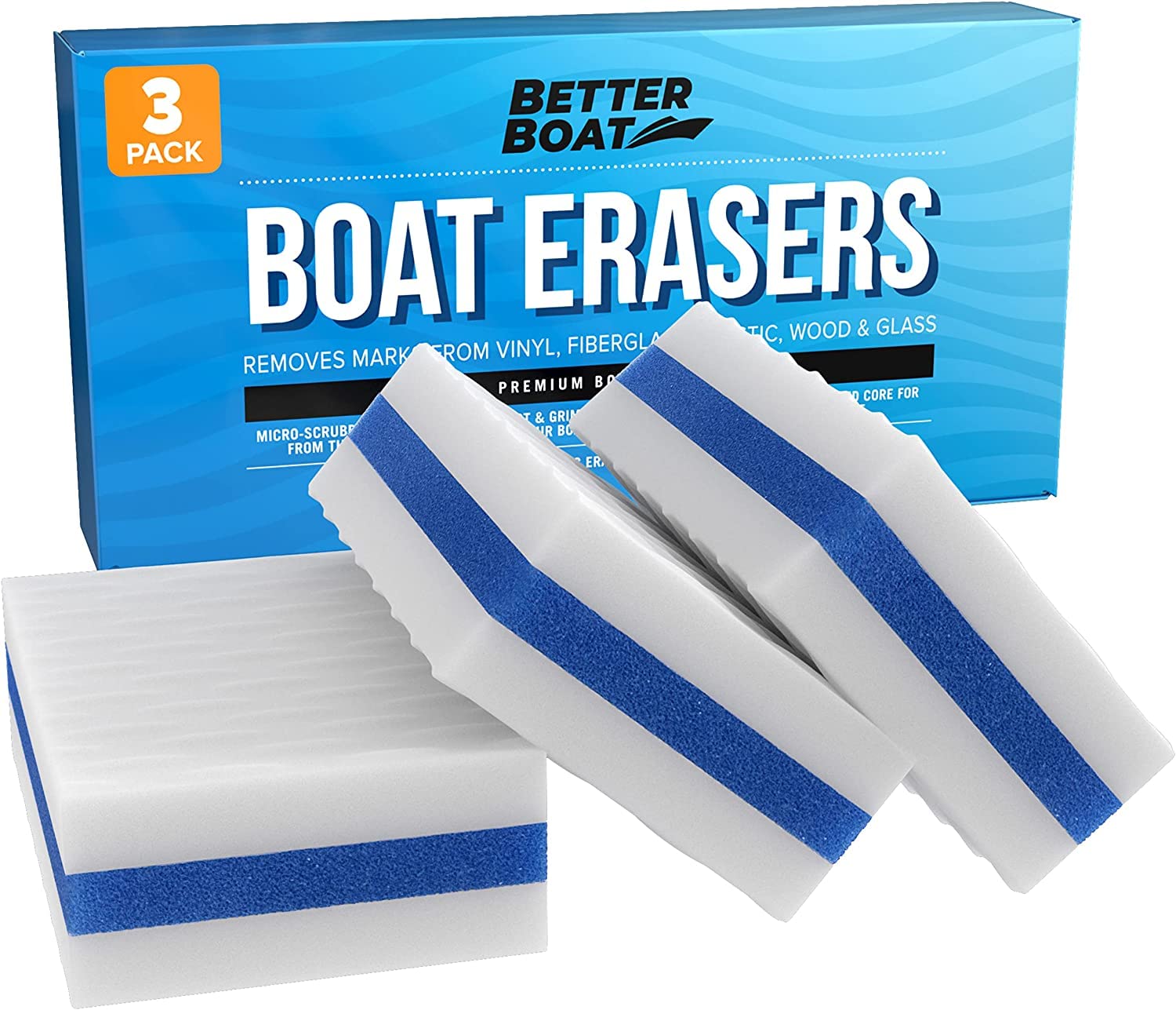 Premium Boat Scuff Erasers | Magic Boating Accessories for Cleaning Black Streak Deck Marks and More
