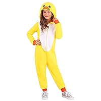 Fun Costumes - Kids Duck Onesie Costume For Boys and Girls, Halloween Easter Roleplaying Outfit (Medium, Yellow)
