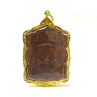 Thai Amulets Pendant Tablet Face Brass Thai Mythological Warrior Phra Tewetsuwan Giant(yaak)