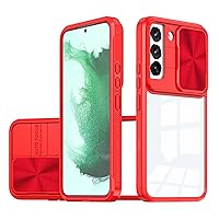 Sliding Window Clear Resin Phone Case for Samsung Galaxy S23 Ultra, Transparent Lens Protective Pop Back Cover, Shockproof and Drop-Proof Armor Shell