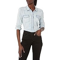 GUESS Women's Essential Long Sleeve Riley Denim Shirt