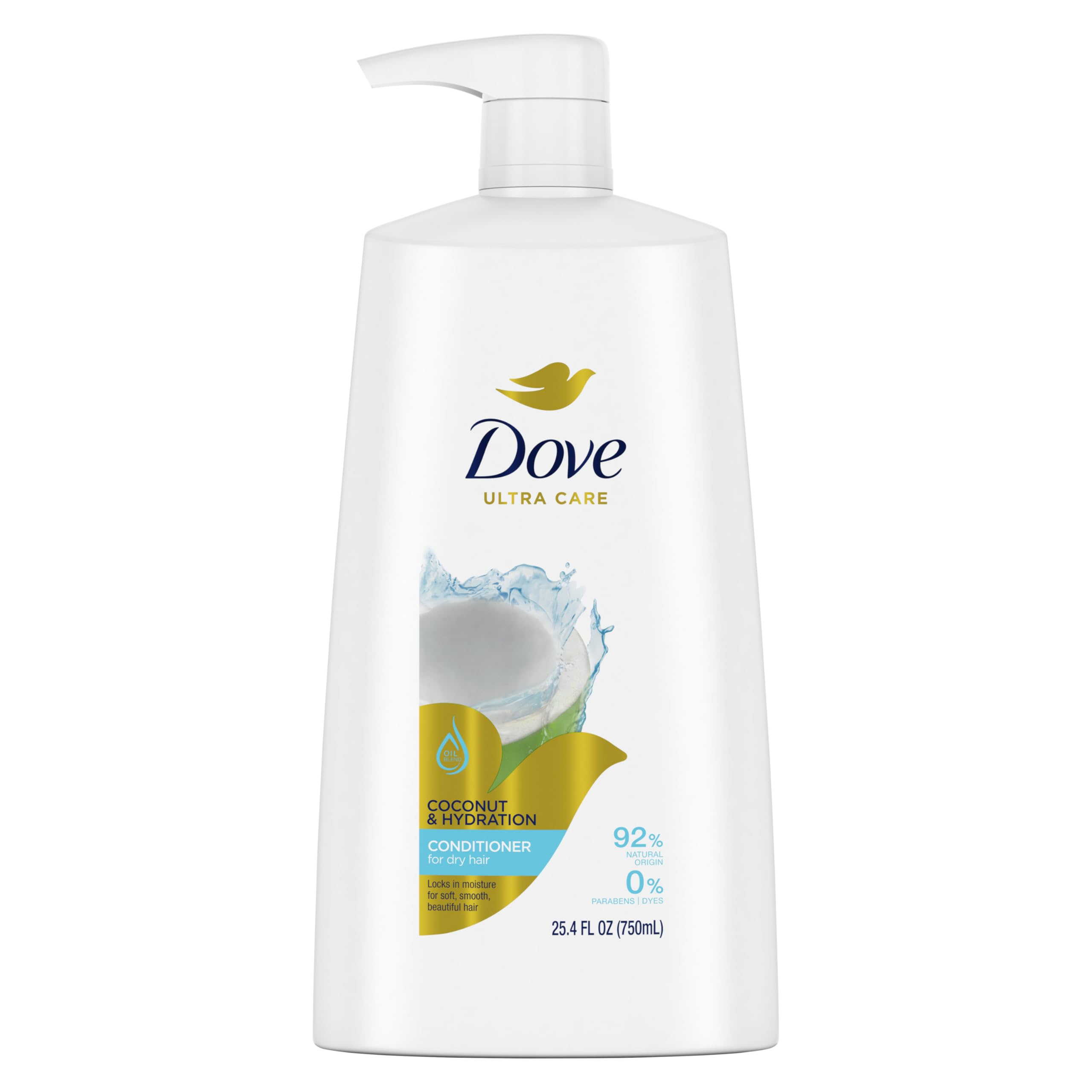 Dove Ultra Care Conditioner Coconut & Hydration for Dry Hair Conditioner with Coconut Oil, Jojoba Oil & Sweet Almond Oil 25.4 oz