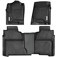 YITAMOTOR Floor Mats Compatible with 2014-2018 Chevy Silverado/GMC Sierra 1500 Crew Cab, 2015-2019 Silverado/Sierra 2500 HD/3500 HD Crew Cab, Custom Fit Liners, 1st & 2nd Row All-Weather Protection