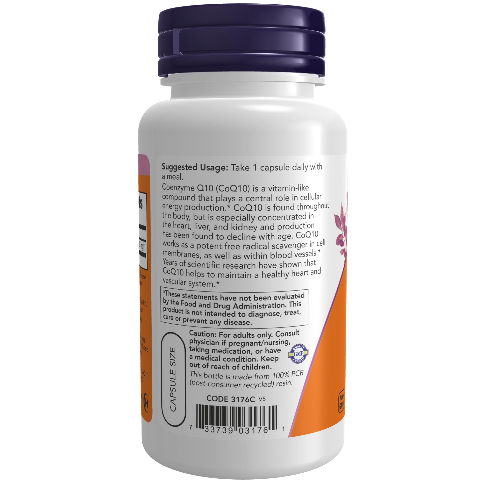 NOW Supplements, CoQ10 (Coenzyme Q10) 200 mg, Cardiovascular Health*, 60 Veg Capsules