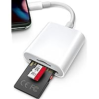 SD Card Reader for iPhone iPad, ChiaoPio Memory Card Viewer, SD Card Reader Adapter for SD/MicroSD, No App Required, Plug and Play