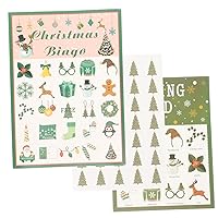 BESTOYARD 2 Sets Gift Party Decorative Cards Party Ornaments Party Bingo Cards Xmas Party Supplies Xmas Bingo Game Party Favors Interesting Plaything Paper Decorations Square