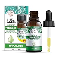 Vitamin E Oil (2 Fl Oz) - 100% Pure & Natural, 15,000 IU per Bottle for Skin, Hair, Face, Nails & Scars - With Coconut Oil to Help Nourish & Moisture - Non-GMO, Vegan & No Soybean