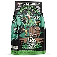 Bones Coffee Company Irish Cream Flavored Ground Coffee Beans Nutty Flavor | 12 oz Medium Roast Arabica Low Acid Coffee | Gourmet Coffee (Ground)