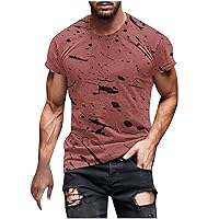 Mens 3D Graphic T-Shirt Cool Design Short Sleeve Crewneck Digital Tee for Mens Boys Black T Shirts Summer Streetwear