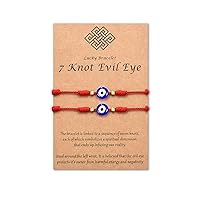 Tarsus (Ver.3) Evil Eye 7 Knot Lucky Bracelets Adjustable Red String Amulet for Women Men Boys & Girls