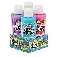 Apple Barrel Color Pop Pre-Mixed Set, Set of 4 Fluid Ready Pour Paints Perfect for DIY Arts and Crafts Projects, 13480E