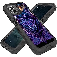 Designed for Moto G Stylus 5G 2023 6.6 Inch Case,Heavy-Duty Rugged and Durable,Shockproof Hybrid Dual-Layer Armor Protective Shell,Wolf