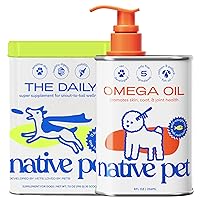 Native Pet Pack Leaders Bundle - Daily Dog Multivitamin (7 oz.) & Omega Oil for Dogs (8 oz.)