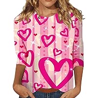 Women's Crew Neck Sweatshirts 44989 Sleeve Shirts For Valentine's Day Print Crewneck Sweatshirt Clothes, S-3XL