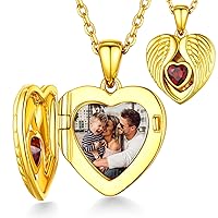 Custom4U Heart Locket Necklace with Picture Custom 925 Sterling Silver/18K Gold/Rose Gold Photo Locket Pendant Charm Personalized Customized Memorial Jewelry for Women Mother (Gift Box)