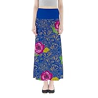 Womens Damask Paisley Bohemia Maxi Skirt