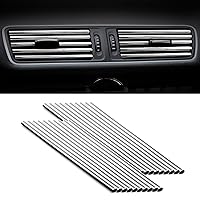 SINGARO 20 Pieces Car Air Conditioner Air Outlet Decorative Strips, Bendable DIY Decorative Strips, Universal for Most Air Outlets, Car Interior Accessories (Silver)